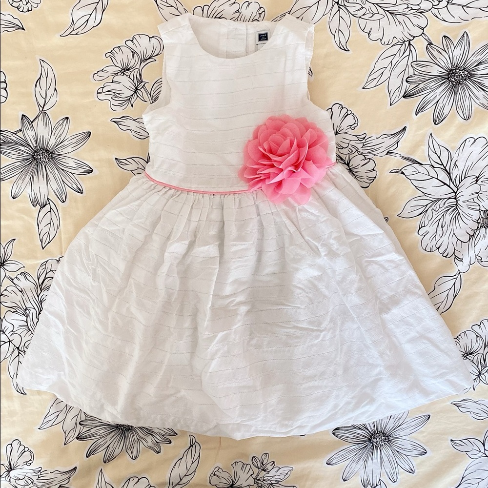 Janie and Jack white with pink bow dress & BabyGap Top